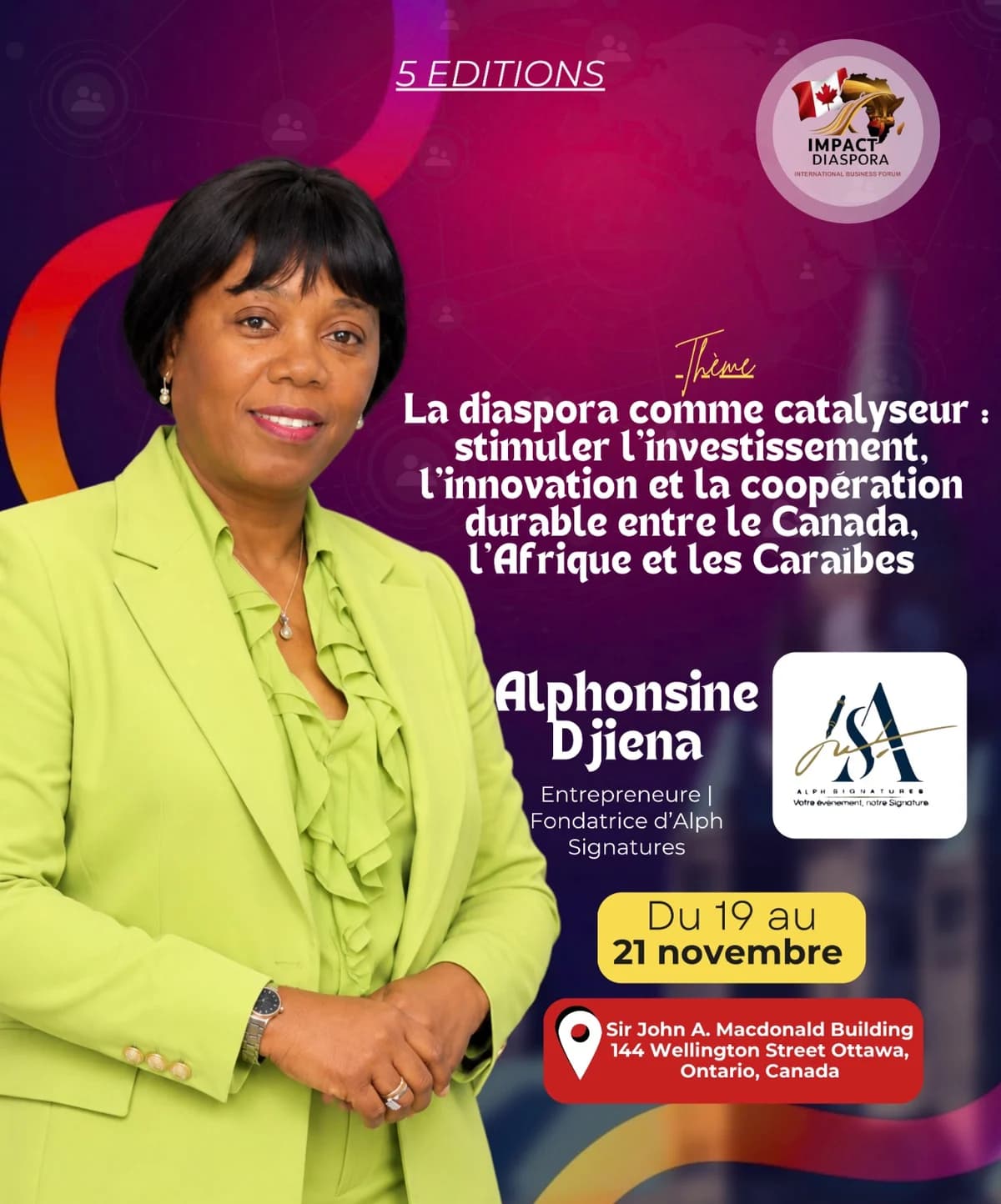 Annonce de participation — Alphonsine Djiena
